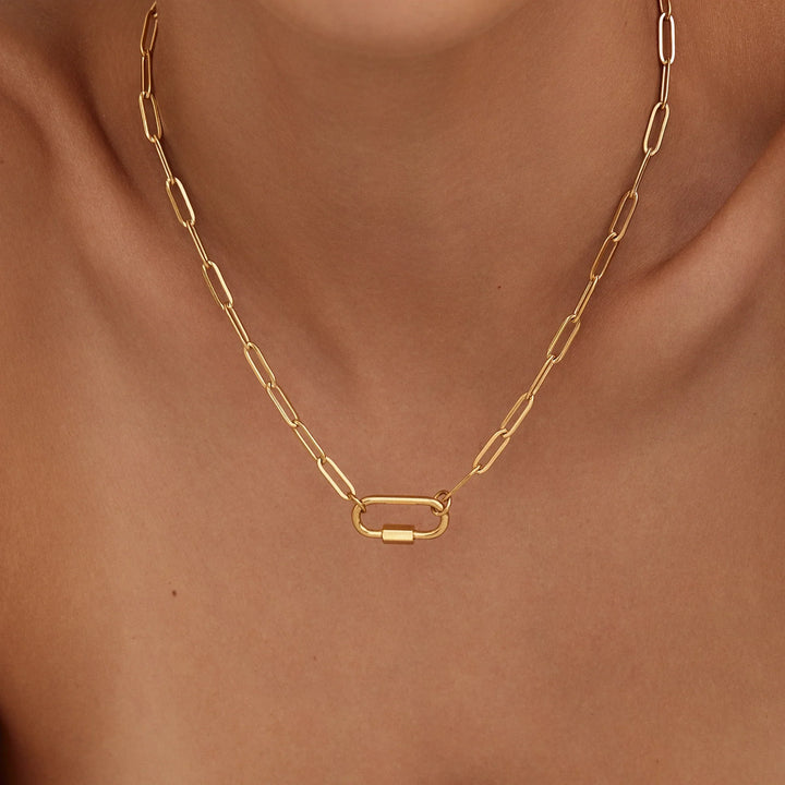 Carabiner Charm Lock Necklace
