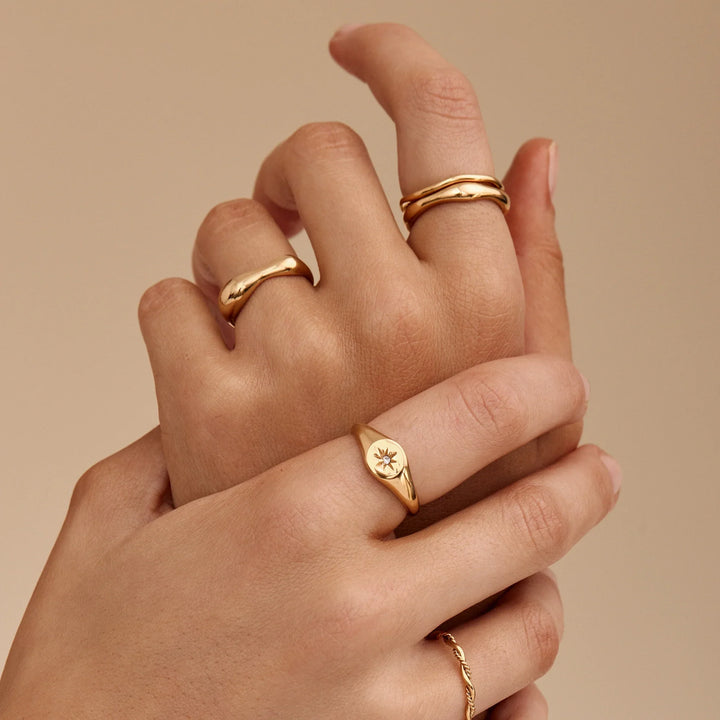 Sculpted Wave Statement Ring