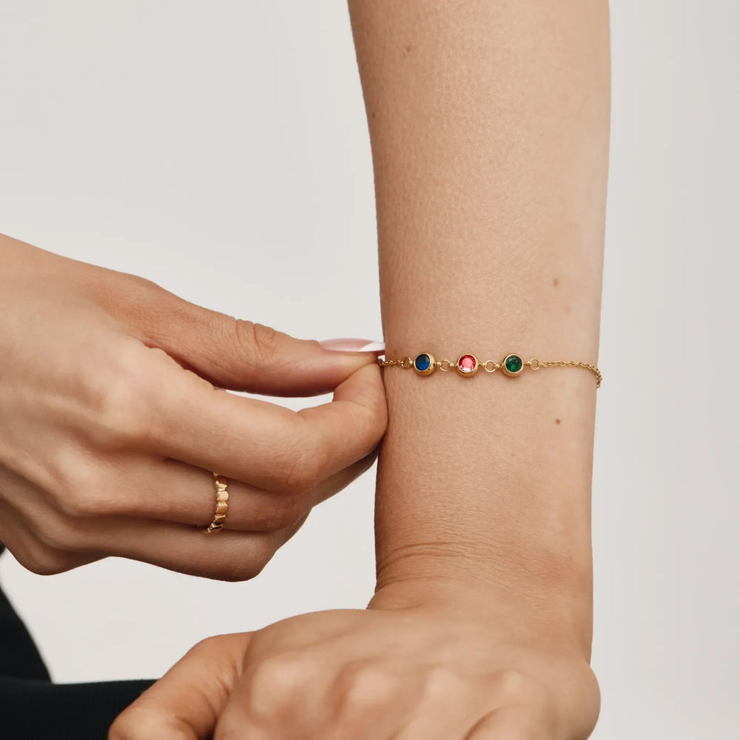 Personalized Multi-Birthstone Bracelet