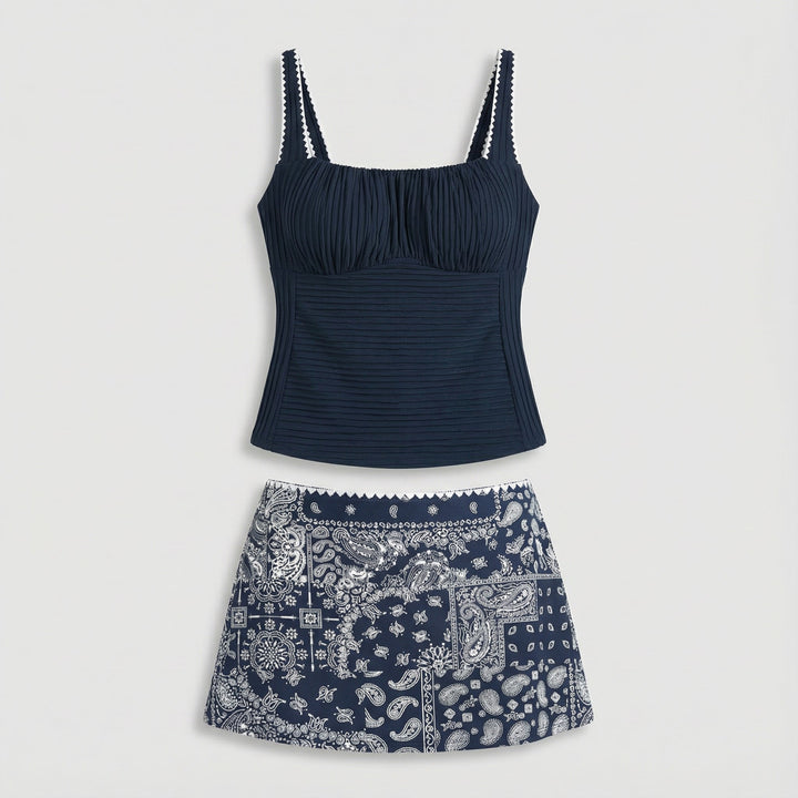 Cassidy | Paisley Print Tankini Set
