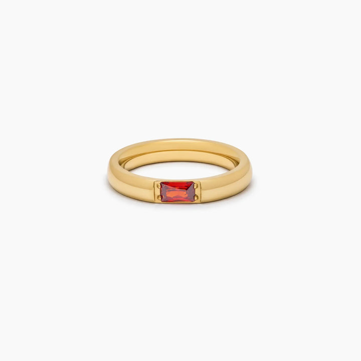 Baguette Birthstone Band Ring