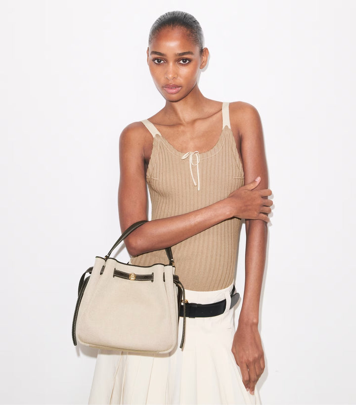 Tory Burch Romy Canvas Bucket Bag